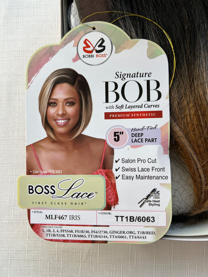 Bobbi Boss Synthetic 5" Deep Part Lace Front Bob Wig - MLF467 IRIS