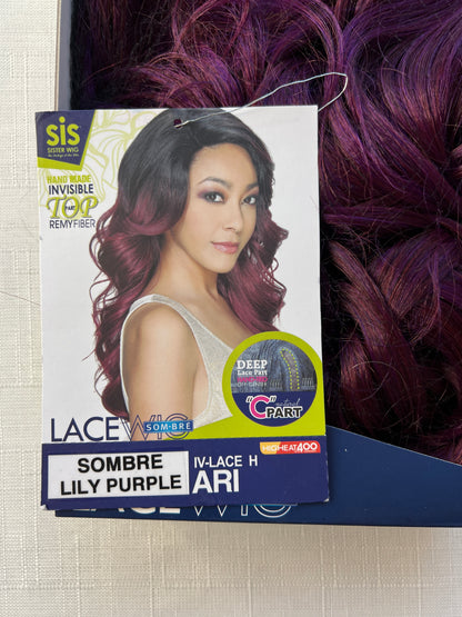 Purple wig - Zury Sis Synthetic Hair Invisible Top C Part Lace Wig - IV LACE H ARI