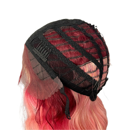 Angelique -  Ombre pink synthetic lace front wig