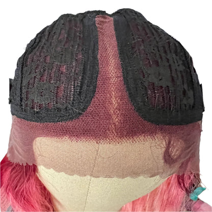 Angelique -  Ombre pink synthetic lace front wig