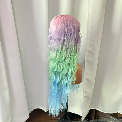 Aura - pastel rainbow lace front wig