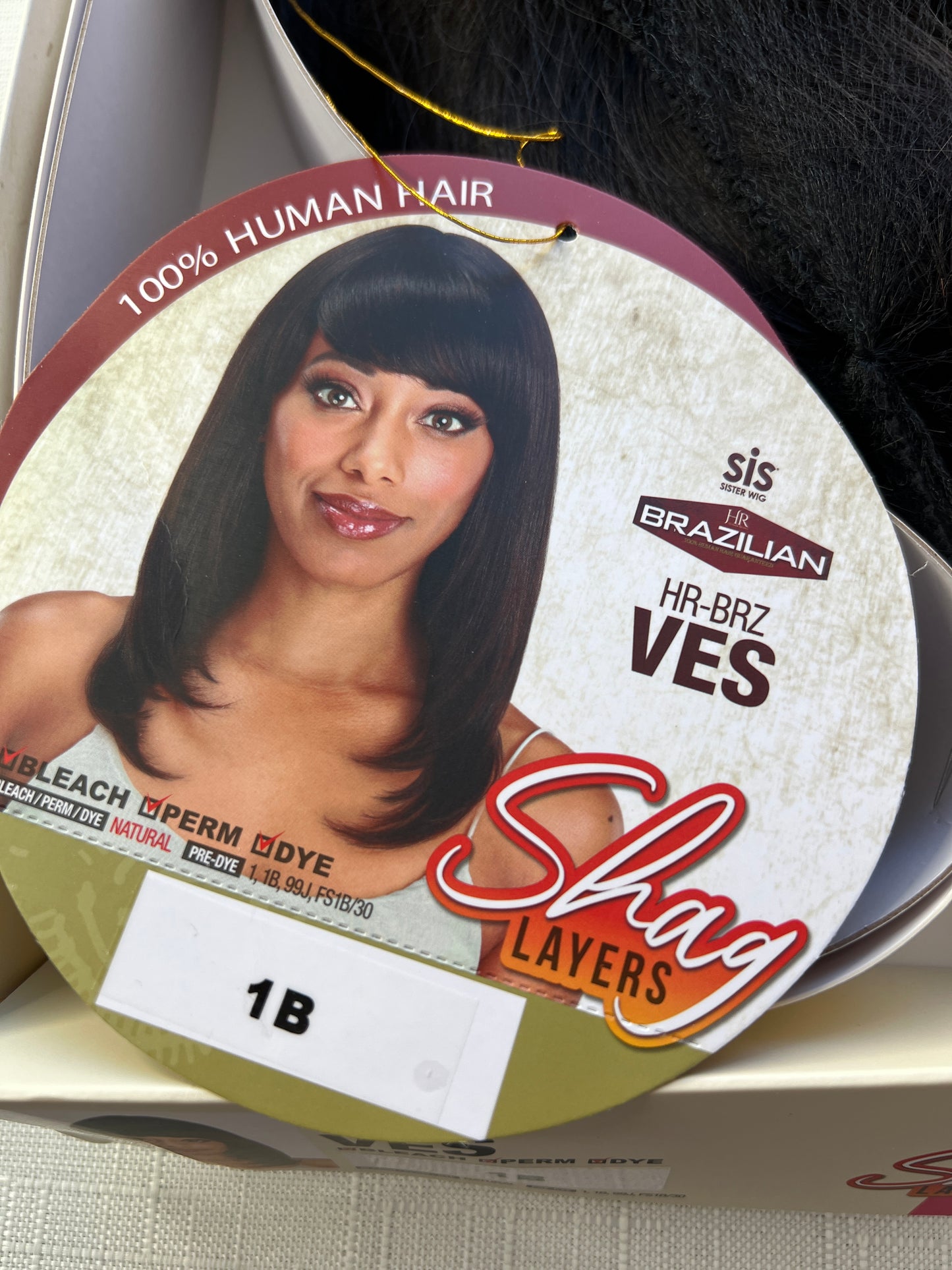 HUMAN HAIR - Zury Sis Shag Layers 100% Human Hair Wig - HR BRZ Ves - 1B