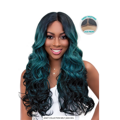 JADA JANET COLLECTION SYNTHETIC MELT EXTENDED DEEP HD PART LACE WIG