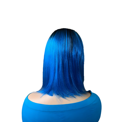 Katy - Black and blue sassy synthetic bob wig