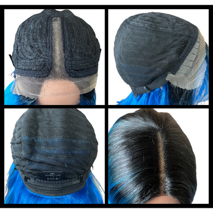 Katy - Black and blue sassy synthetic bob wig