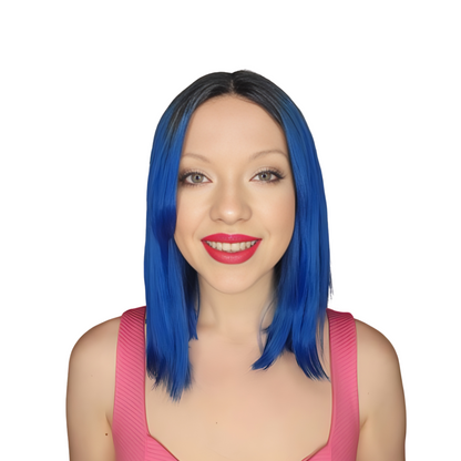 Katy - Black and blue sassy synthetic bob wig