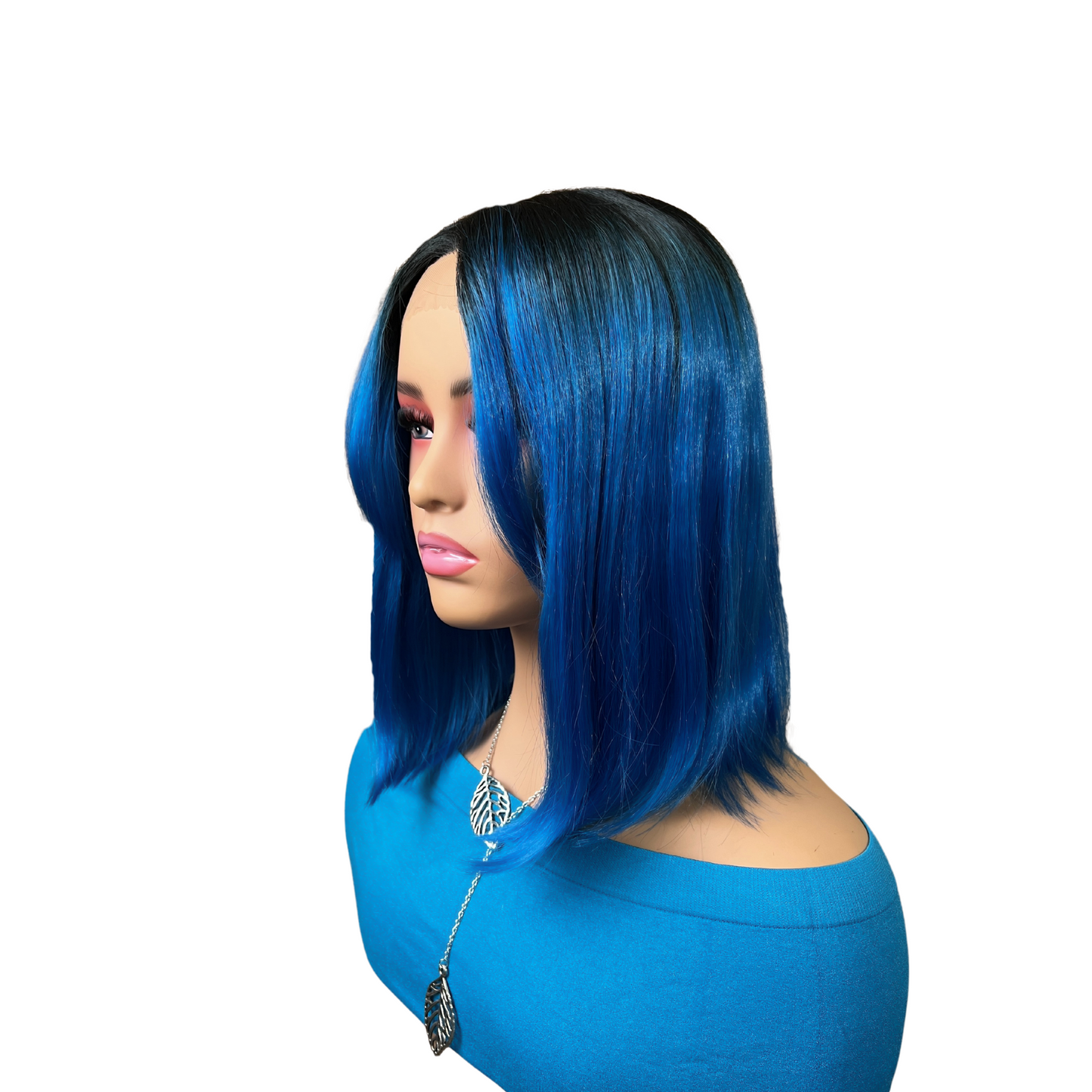 Katy - Black and blue sassy synthetic bob wig