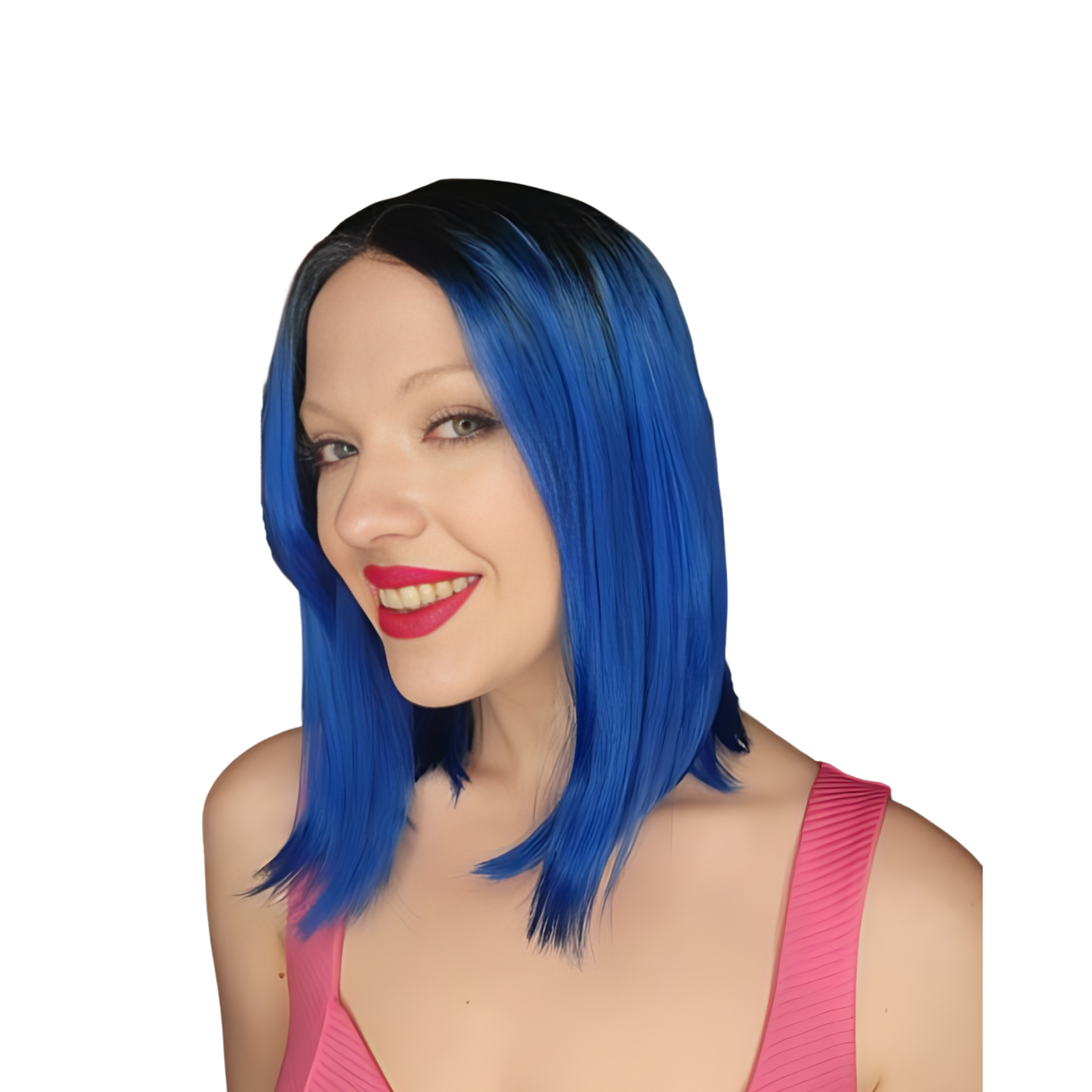 Katy - Black and blue sassy synthetic bob wig