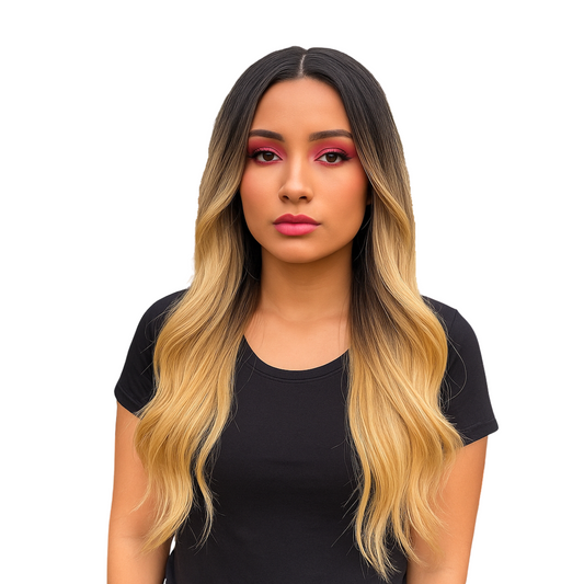 Kayla - Dark root blonde lacefront wig  side part wig