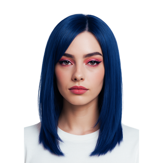 Lapis Lazuli - Two tone blue sleek bob synthetic lace front wig