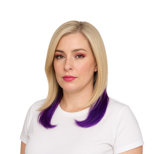 Motown Tress Bibi Blonde purple Heat friendly synthetic lace front wig