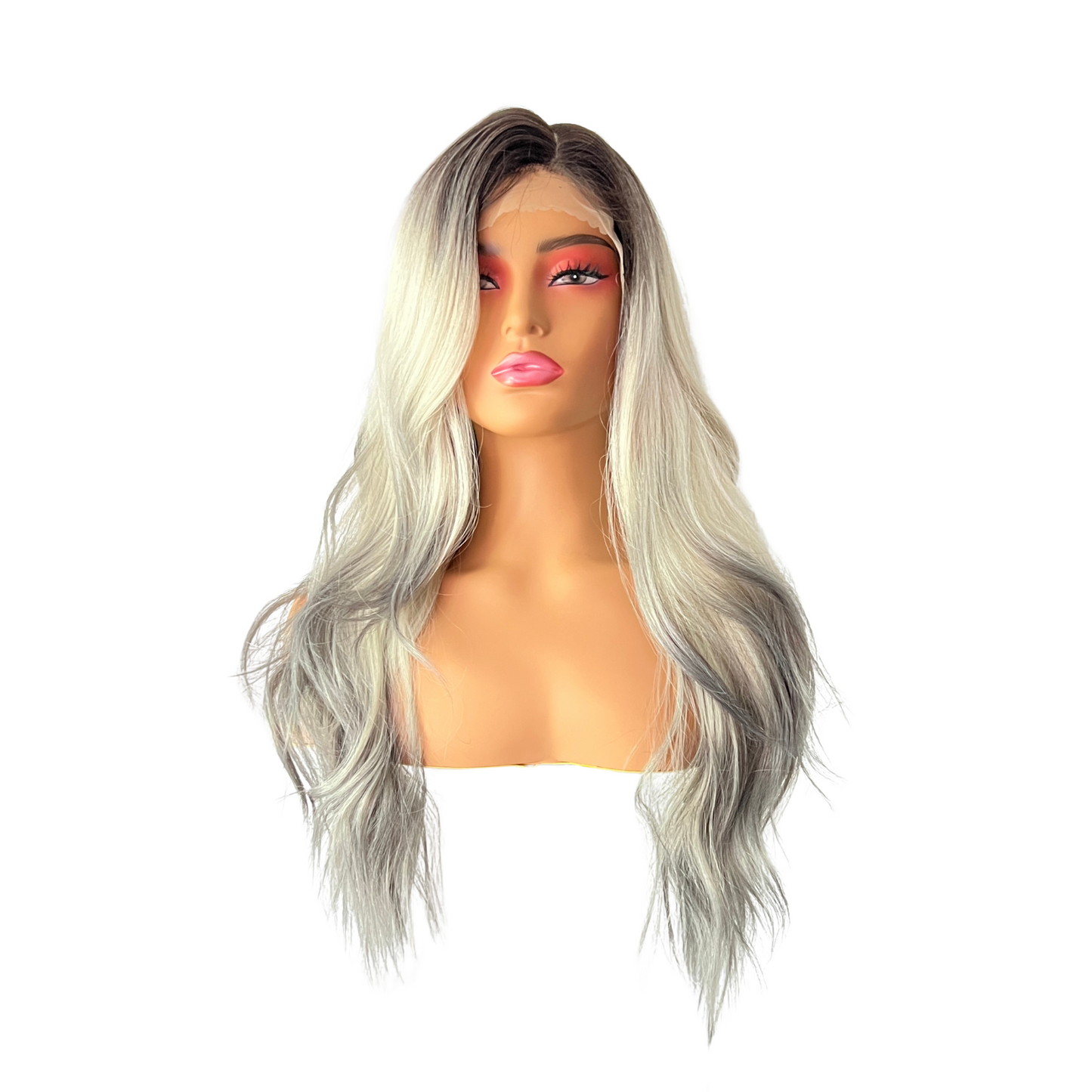 Madison-Wide parting space - White Blonde lace front wig