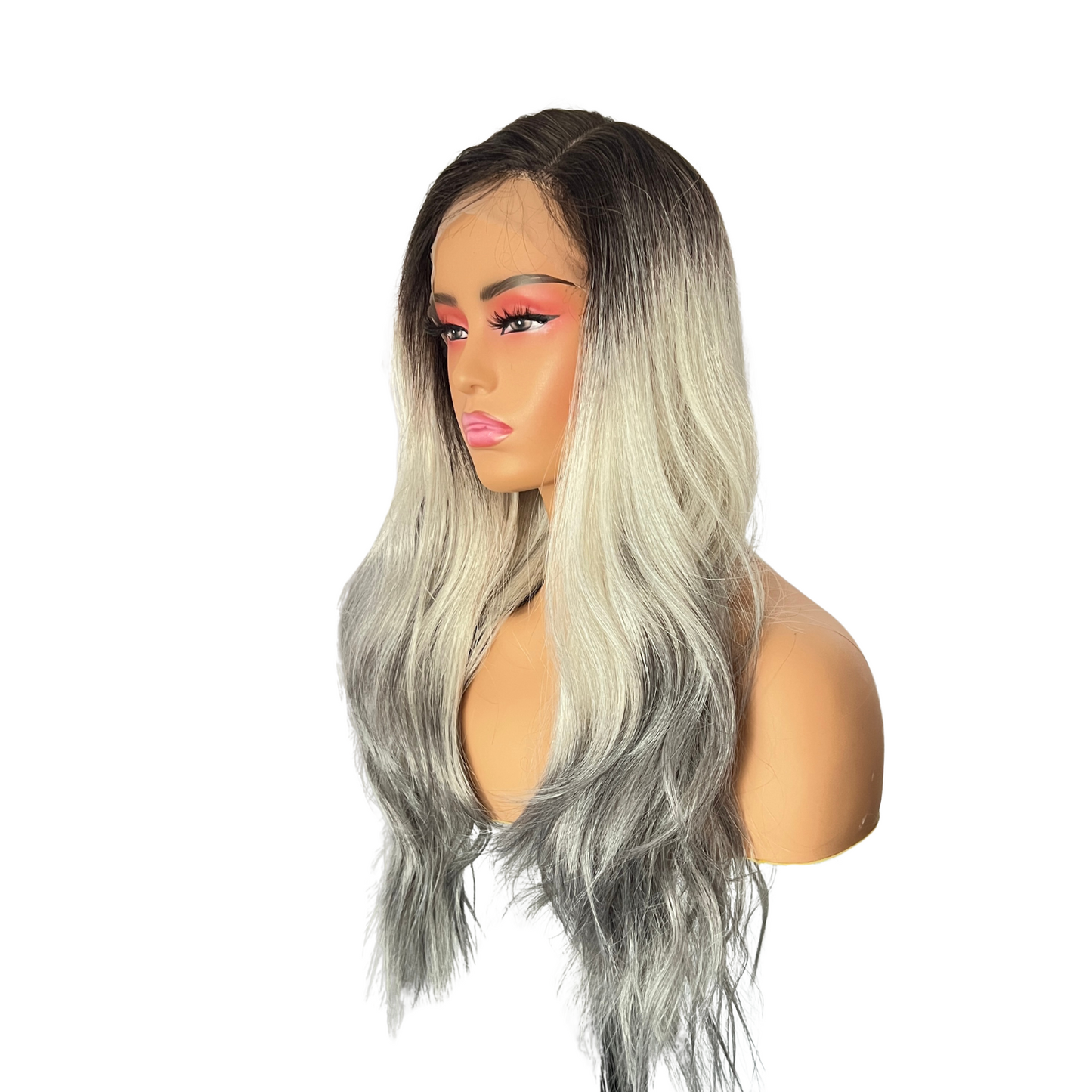 Madison-Wide parting space - White Blonde lace front wig