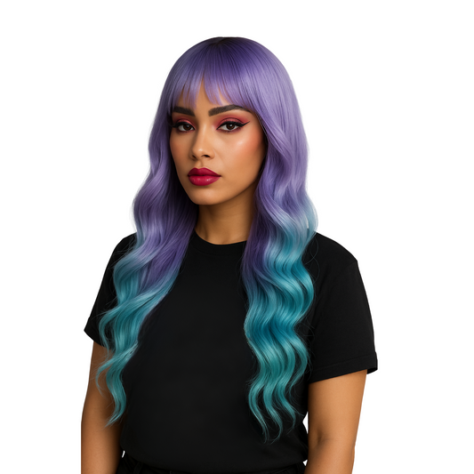 Melody - Purple and blue synthetic wig