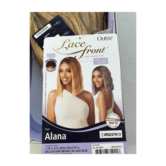 Outre Synthetic Blunt Cut Bob Swiss Lace Front Wig - ALANA