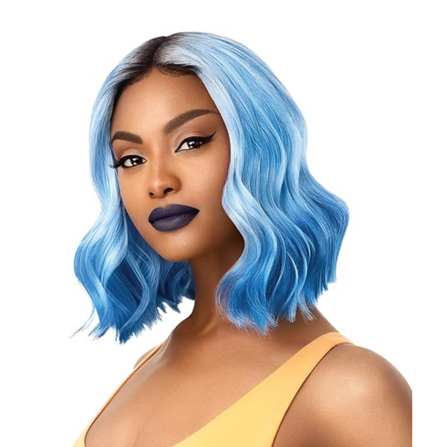 Outre Color Bomb Water Color Ombre JHALAY Lace Front Synthetic Wig - Blue