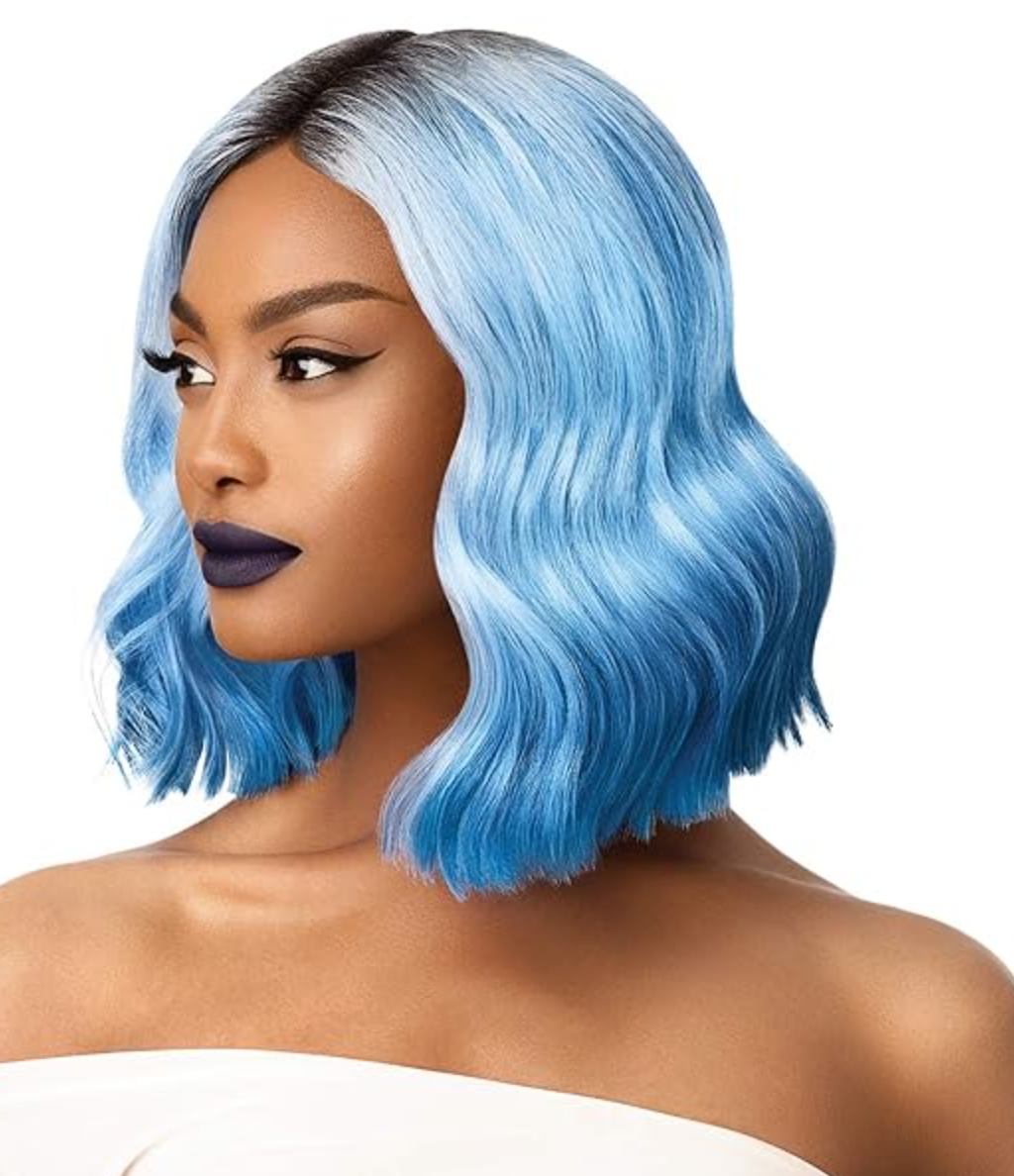 Outre Color Bomb Water Color Ombre JHALAY Lace Front Synthetic Wig - Blue