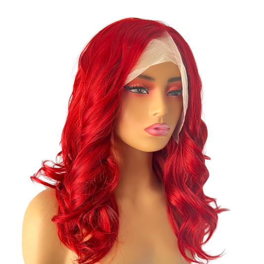 Firecracker - Short Fire red synthetic curly wig