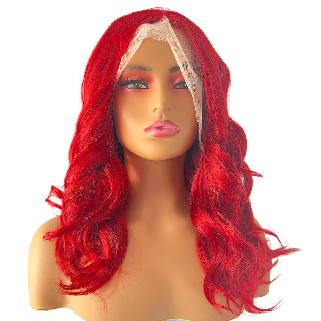 Firecracker - Short Fire red synthetic curly wig