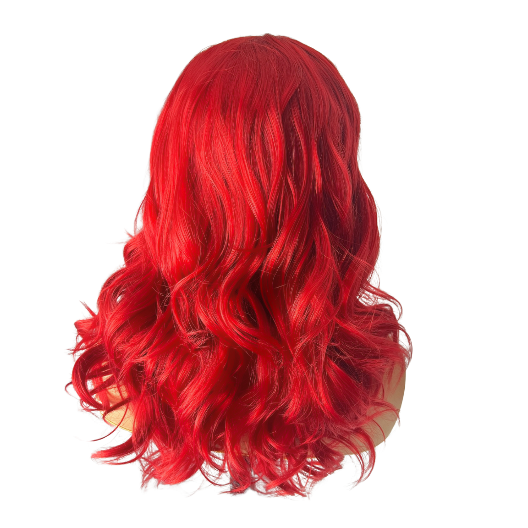 Firecracker - Short Fire red synthetic curly wig