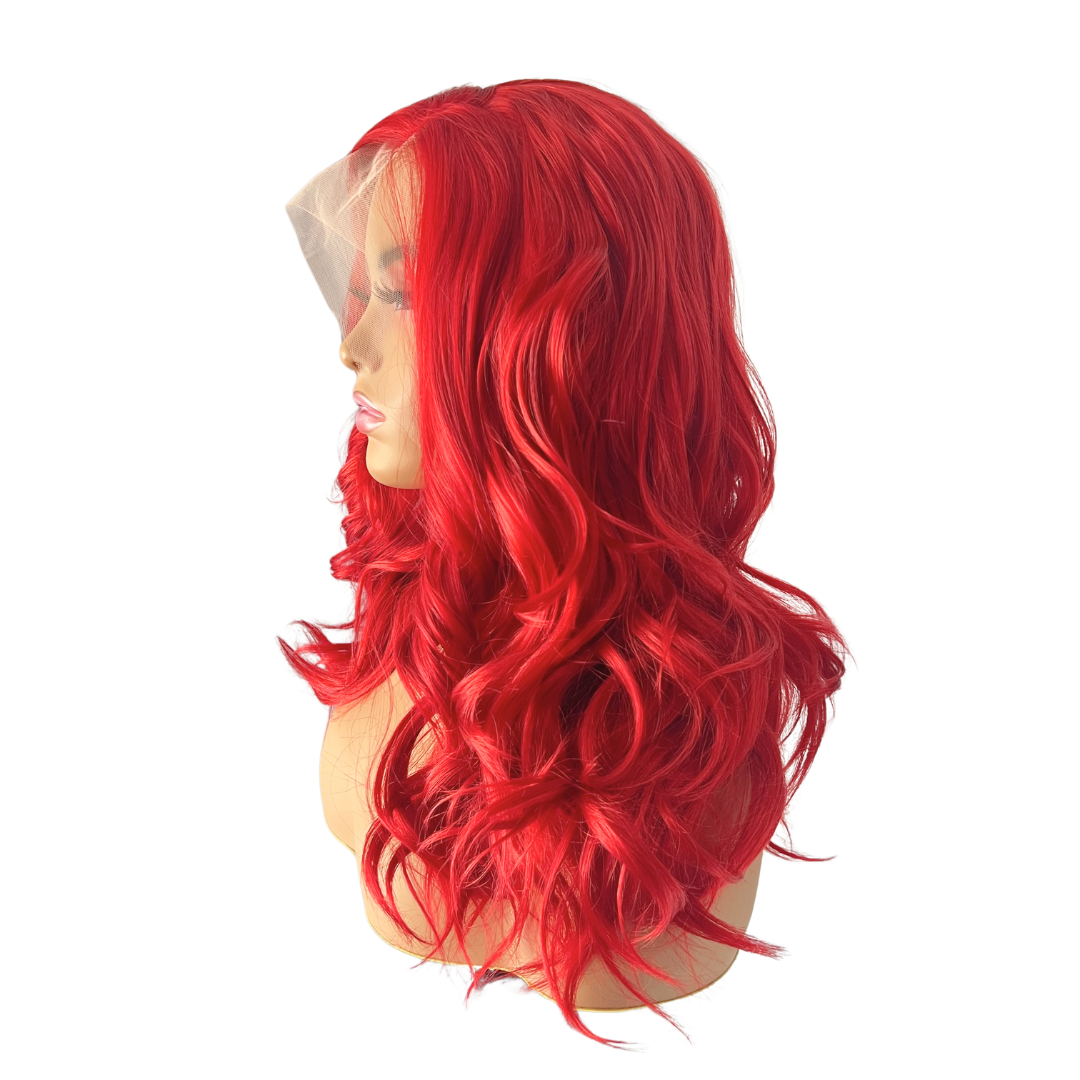 Firecracker - Short Fire red synthetic curly wig