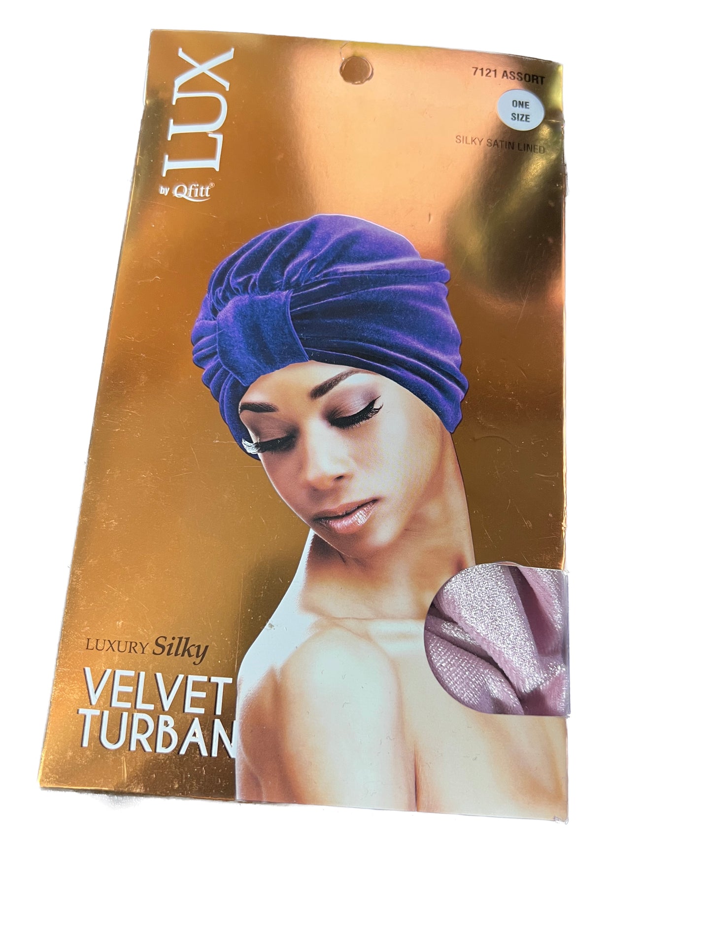 Lux by Qfitt Luxury Silky Velvet Turban #7121 PINK