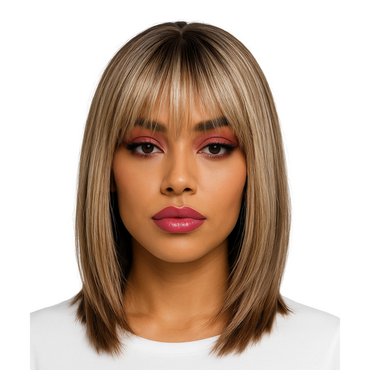 Roxie - Blonde synthetic wig with bangs