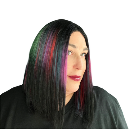 Rainbow Bob Wig 14" - Motown Tress LDP-Ruby14 in P1B Rainbow