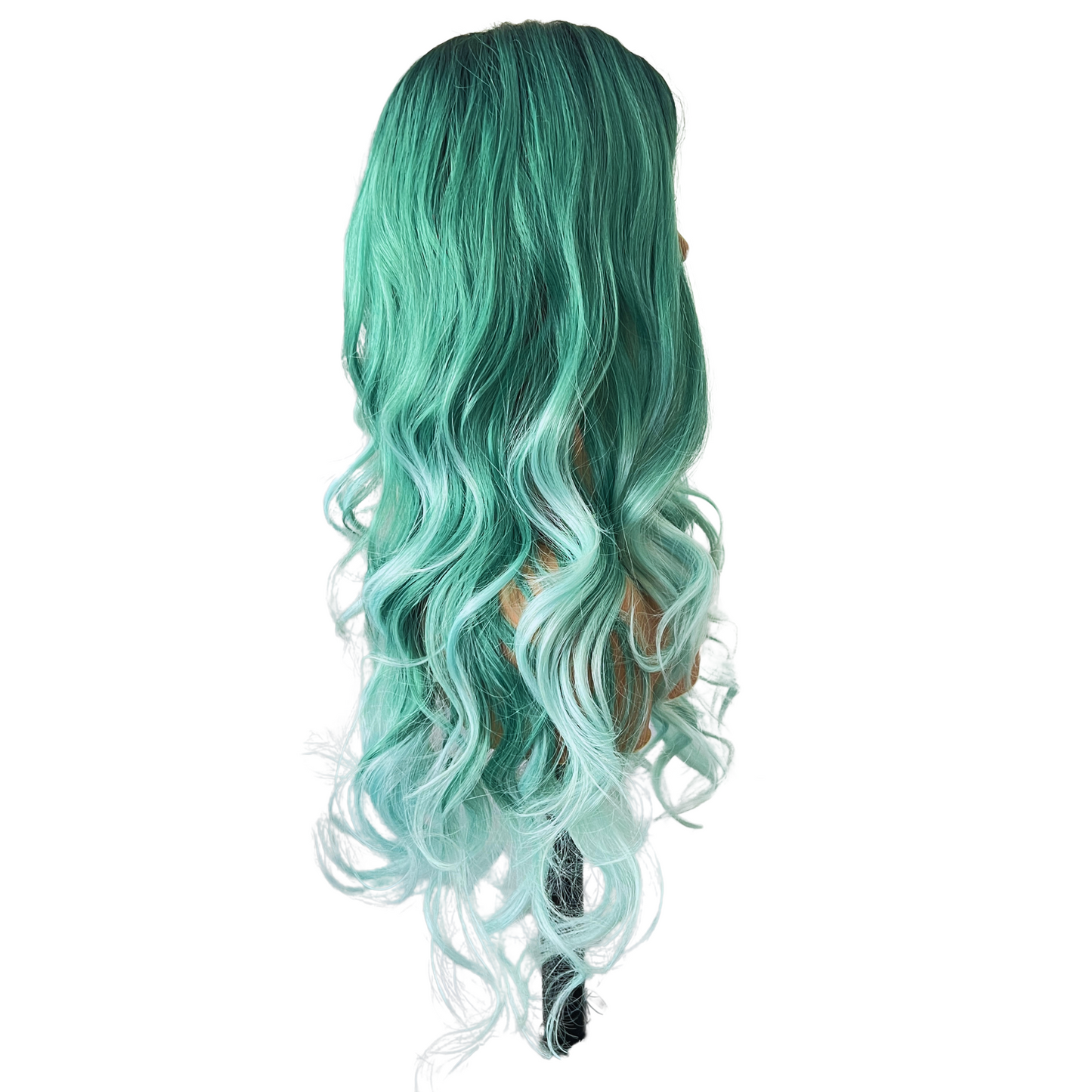 Lace Front Wig Wigs Green Long Synthetic Straight Heat Women Ombre Heat Wavy