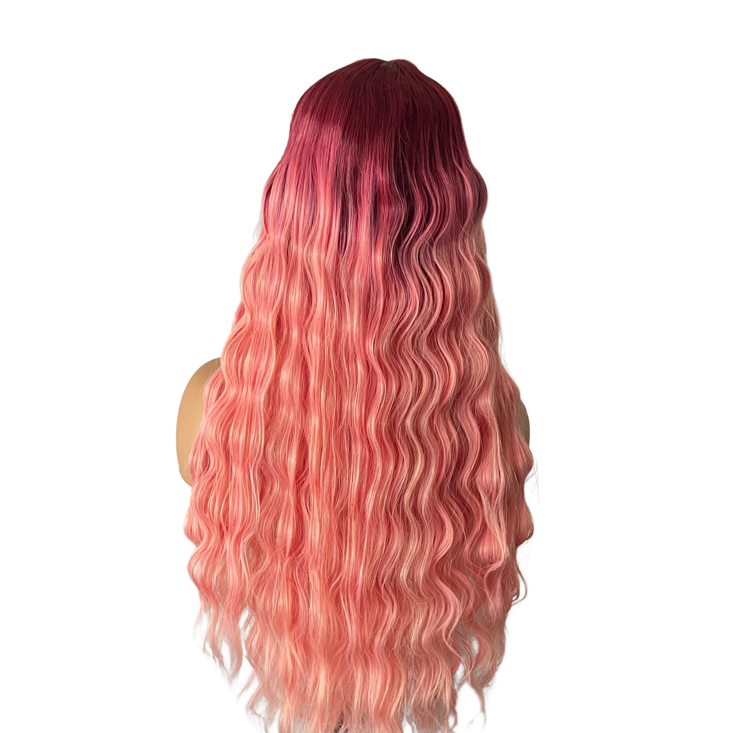 Angelique -  Ombre pink synthetic lace front wig