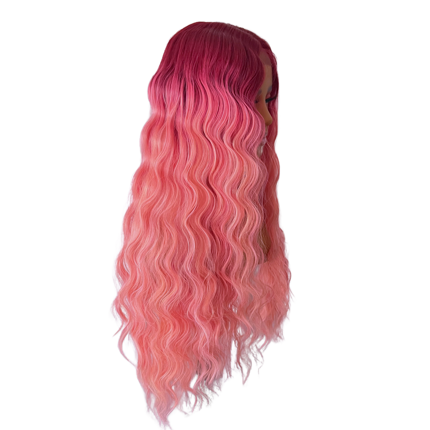 Angelique -  Ombre pink synthetic lace front wig