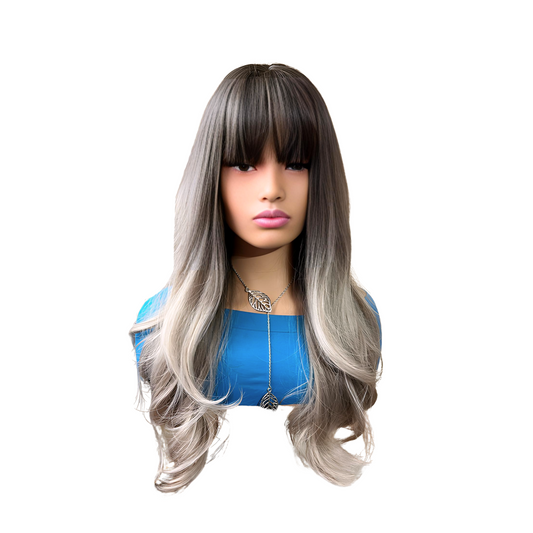 Dawn - Ash Brown synthetic wig with bangs