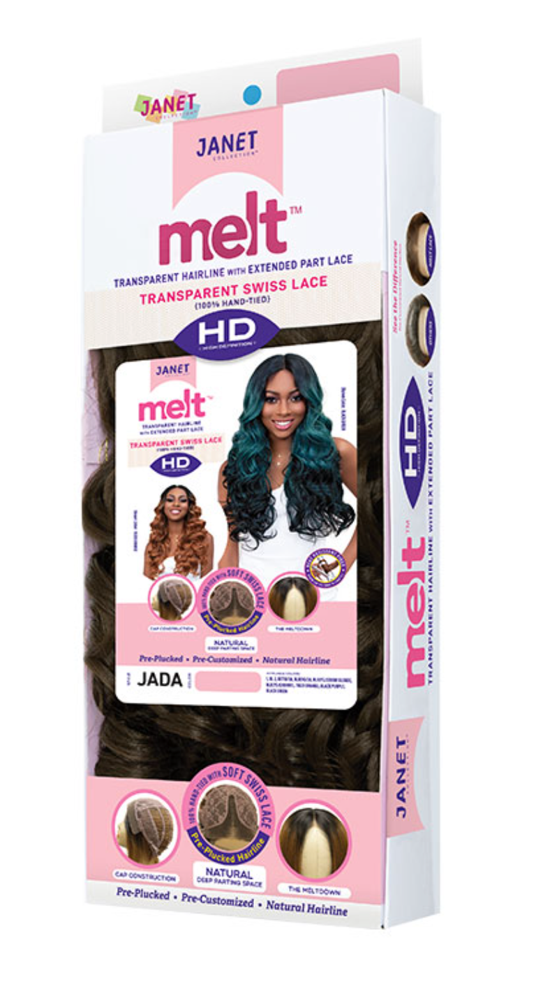 JADA JANET COLLECTION SYNTHETIC MELT EXTENDED DEEP HD PART LACE WIG