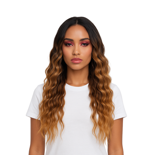 Shawna - Brown Curly synthetic lace front wig
