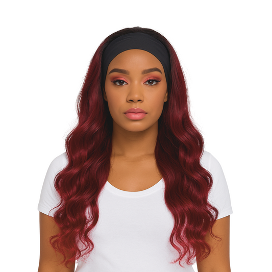 Sophia - 99J 28" Synthetic Headband wig