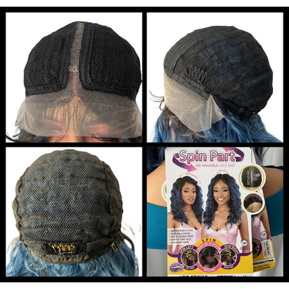 LDP-Spin18 Lace Front & Lace Part Synthetic Wig by Motown Tress OT INDIGO