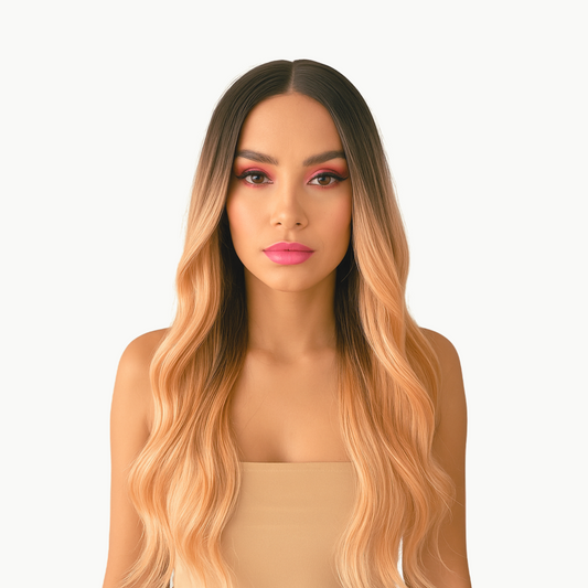 Stacy - 360 Synthetic Lace Front 28 Inch Body Wave Peach Wig
