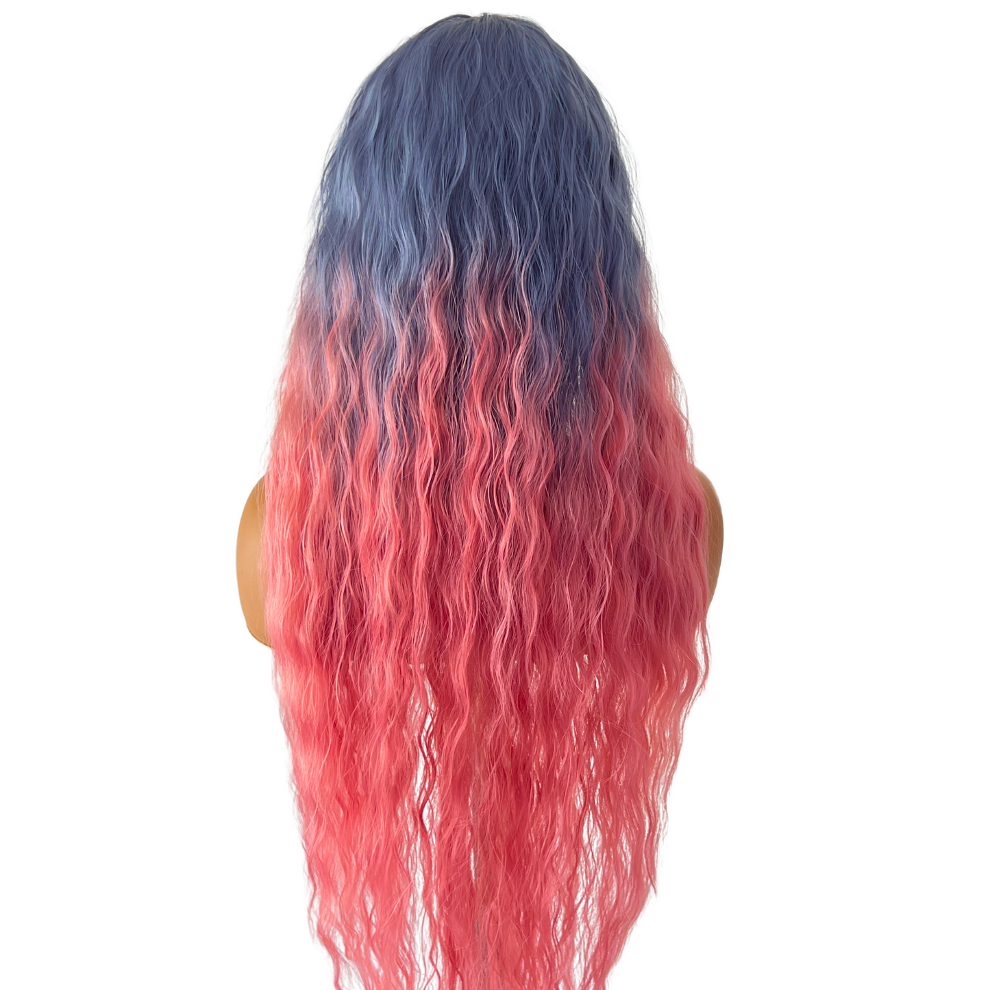 Starr - XLong pink and blue synthetic wig