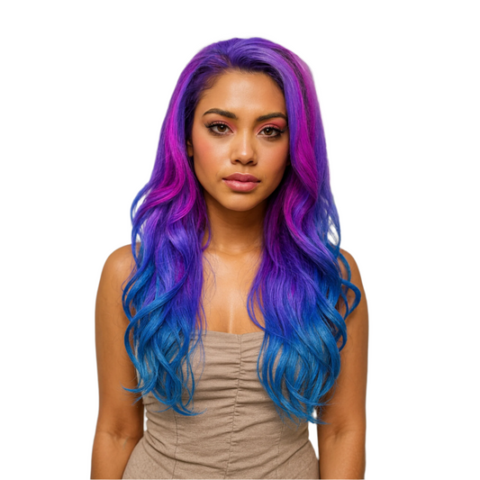 Sugar Plum - Ombre purple and blue lace frontal free parting space