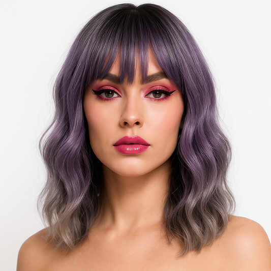 Suzy - Purple wig with bangs