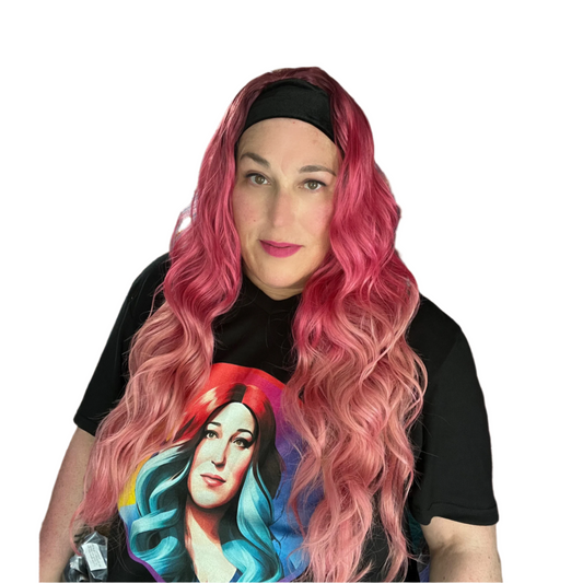 Trisha - Ombre pink headband wig