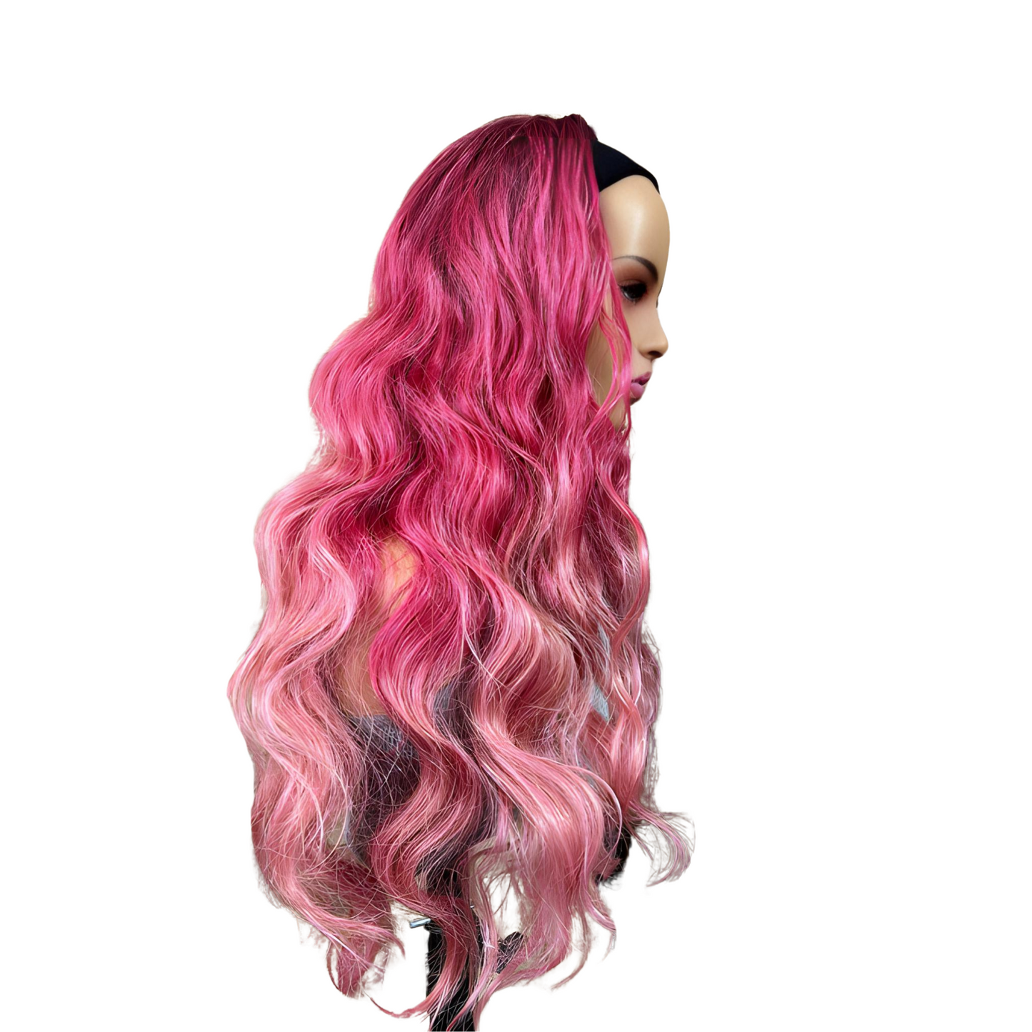 Trisha - Ombre pink headband wig