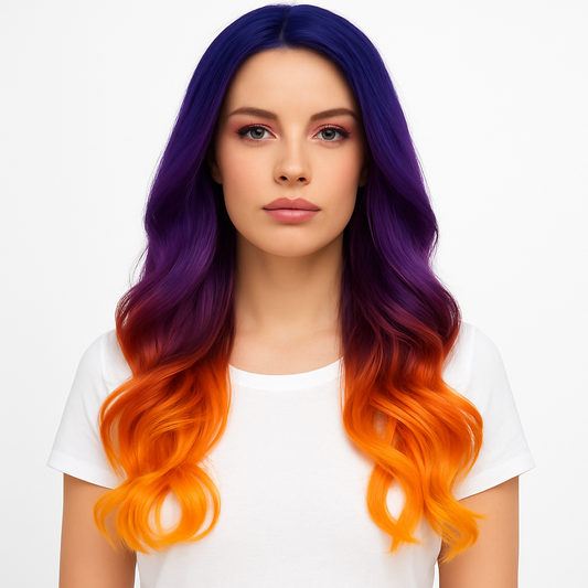 Twilight - Ombre Purple and Orange Synthetic Lace Frontal wig