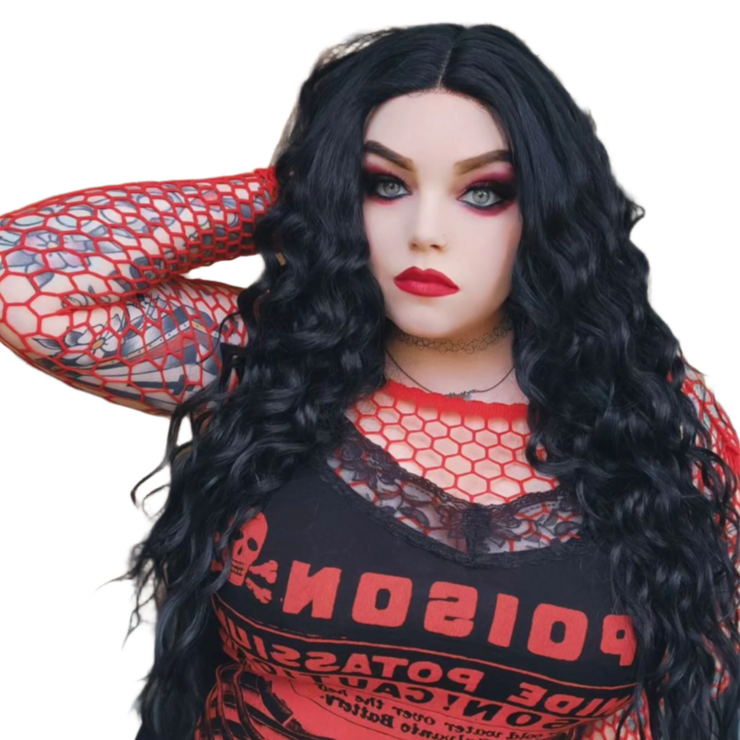 Shawna - 1B/Black lacefront wig black curly wig