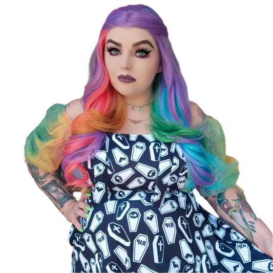 Victoria - Rainbow free parting synthetic lace frontal wig