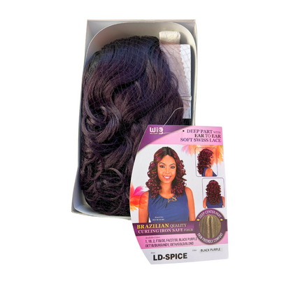 Black Purple Wig Factory Deep Part Soft Swiss Lace Front Wig LD-Spice