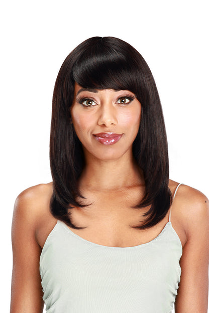 HUMAN HAIR - Zury Sis Shag Layers 100% Human Hair Wig - HR BRZ Ves - 1B