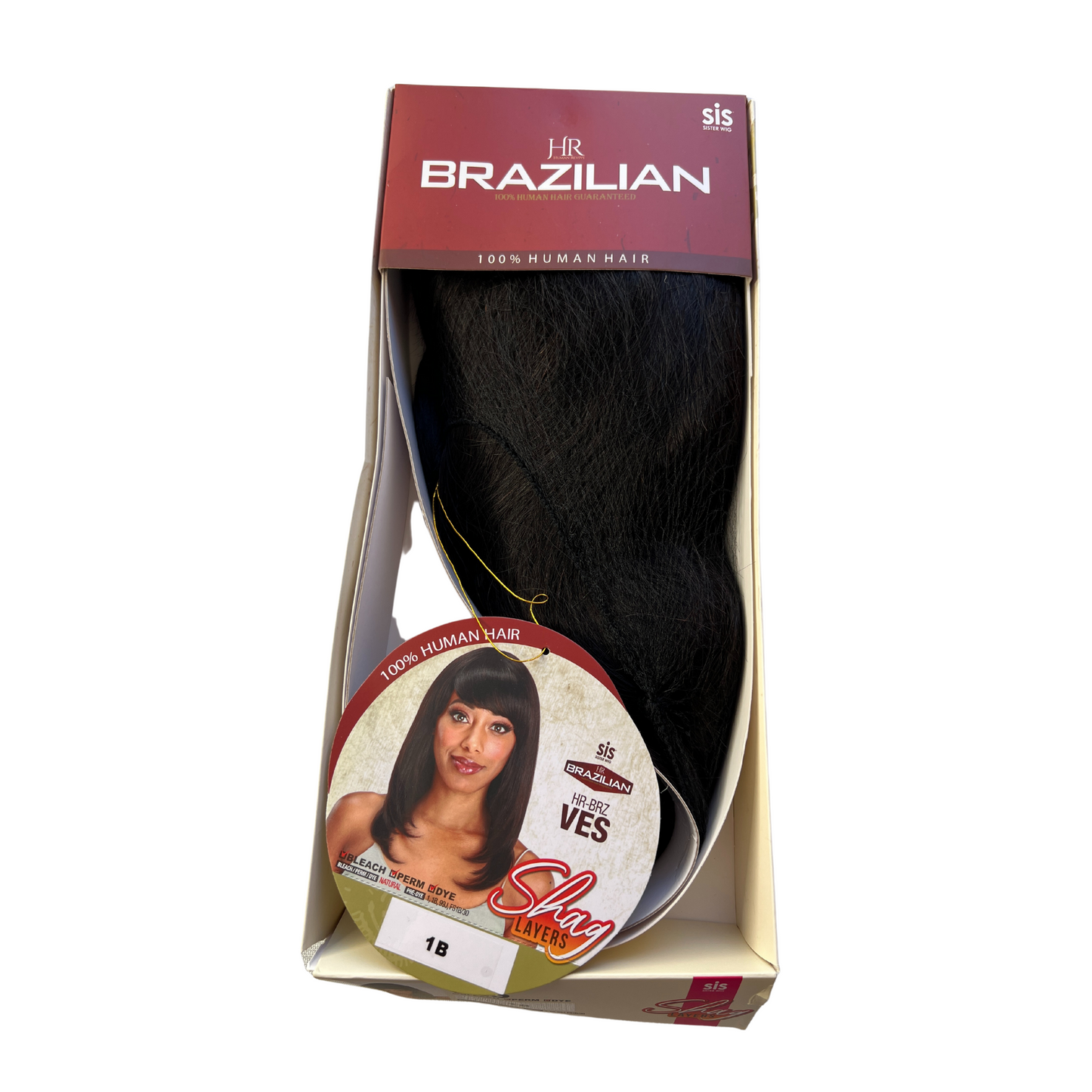 HUMAN HAIR - Zury Sis Shag Layers 100% Human Hair Wig - HR BRZ Ves - 1B