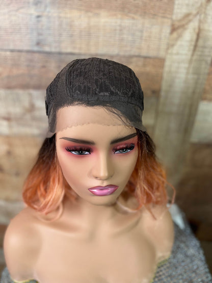 Ellie - Ombre Peach Synthetic lace front wig