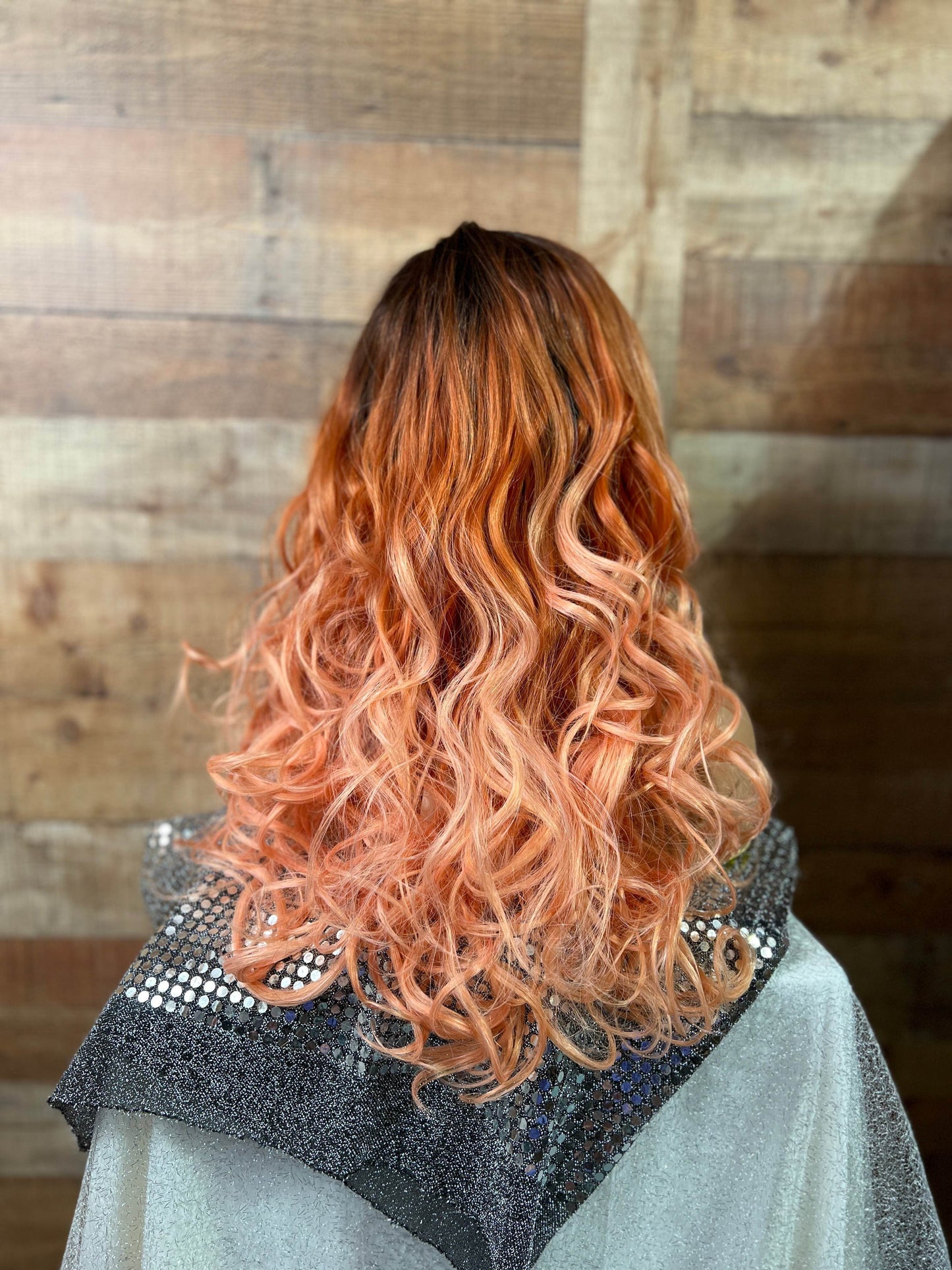 Ellie - Ombre Peach Synthetic lace front wig